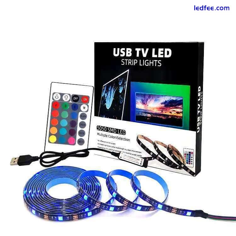 LED Strip Lights 1- 5m RGB 5050 Colour Changing Tape Cabinet Kitchen TV Lighting 2 