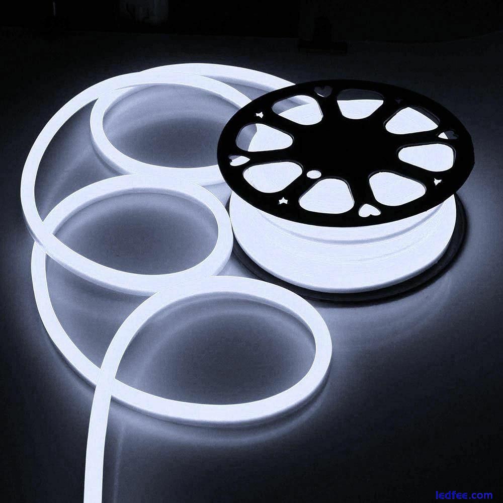 LED Strip Neon Flex Rope Light Waterproof 220V Flexible Outdoor Lighting UK Plug 0 