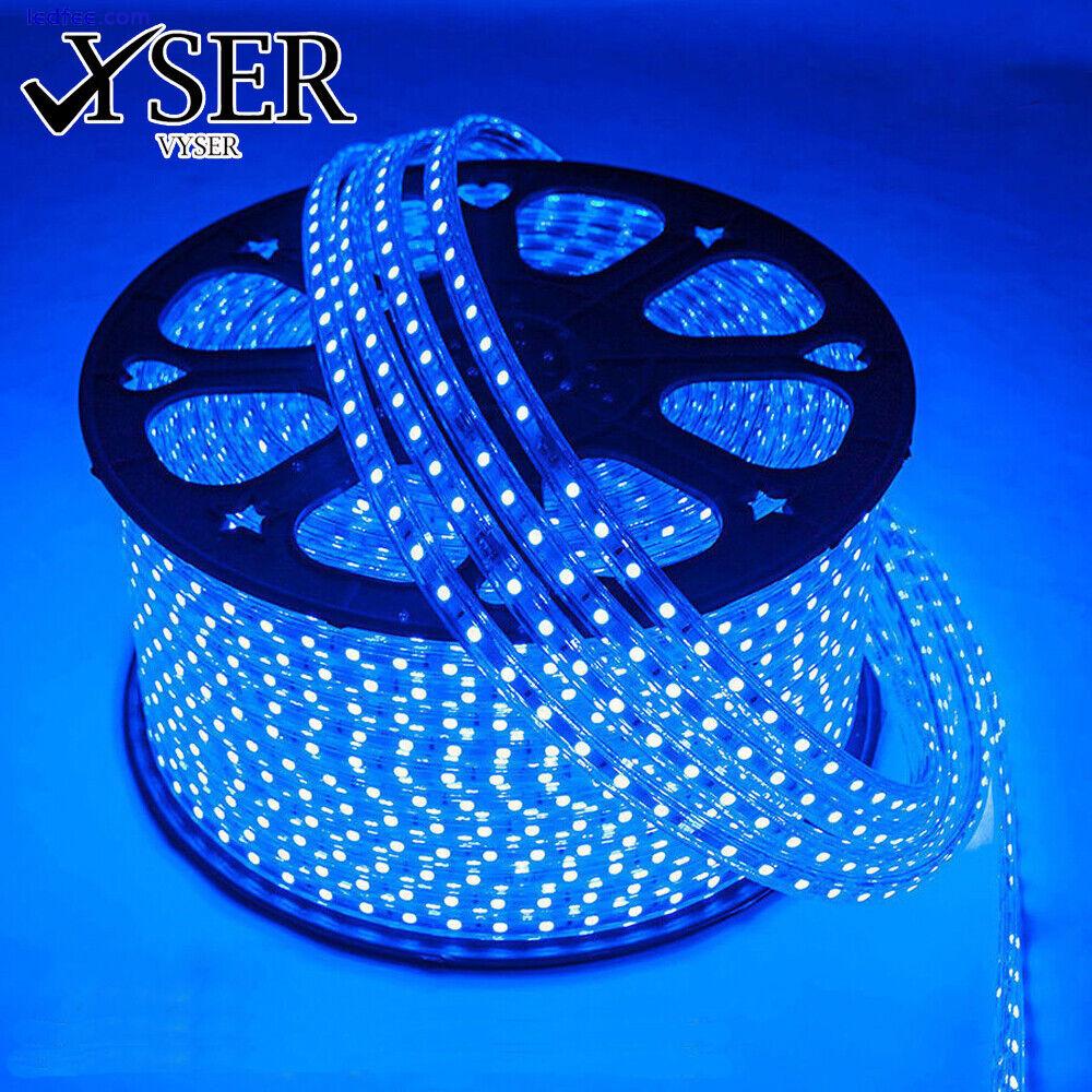 LED Strip 220V 240V 5050 SMD IP67 Waterproof Lights Rope White Blue RGB UK plug 4 