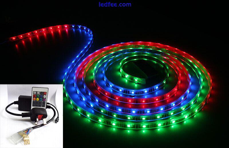 LED Strip 220V 240V 5050 SMD IP67 Waterproof Lights Rope White Blue RGB UK plug 5 