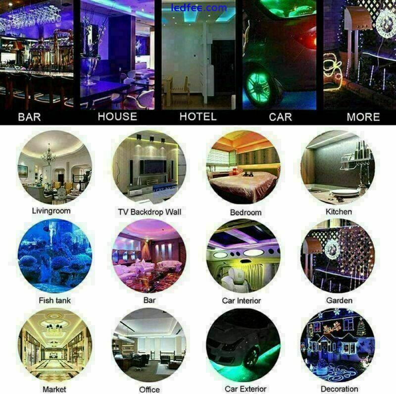 5050 RGB 5M - 20M LED STRIP LIGHTS COLOUR CHANGING UNDER CABINET LIGHTING 1 