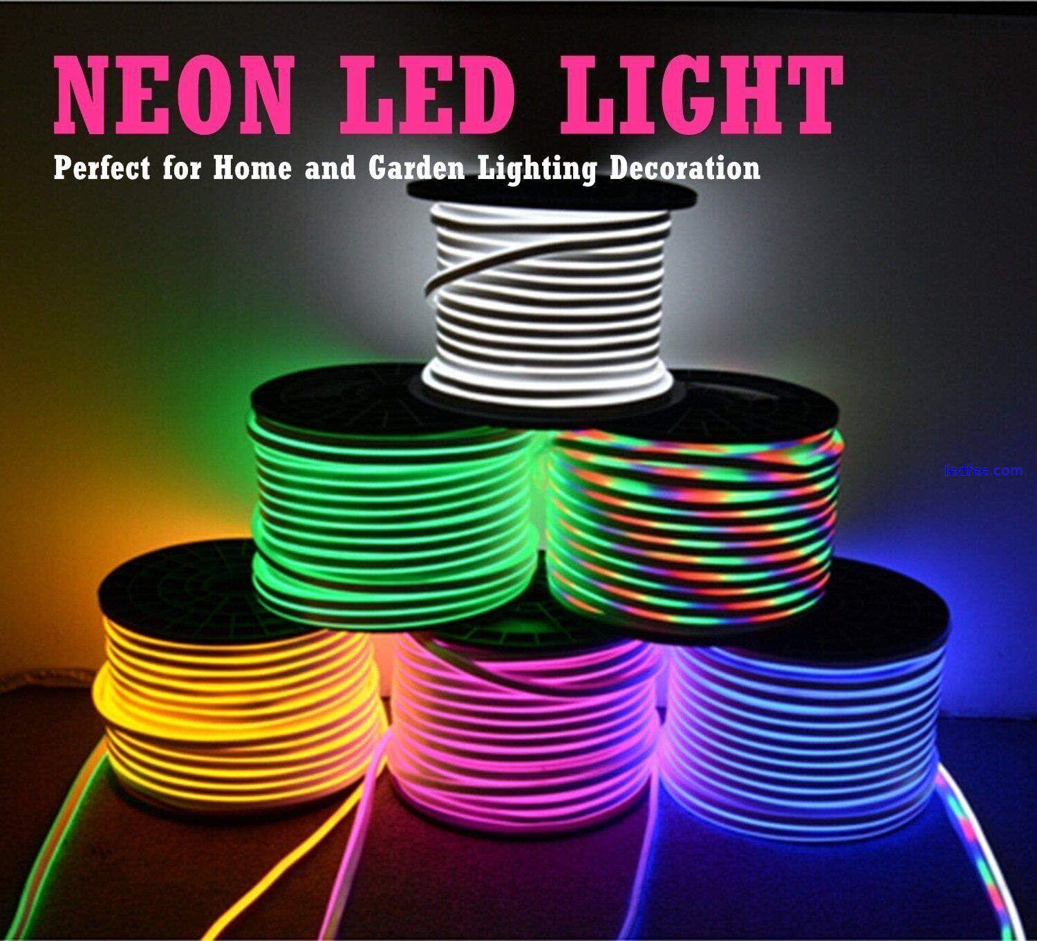 RGB LED Neon Flex Rope Strip Light IP67 Waterproof 220V 240V Outdoor Lighting UK 0 