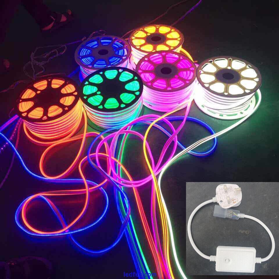 RGB LED Neon Flex Rope Strip Light IP67 Waterproof 220V 240V Outdoor Lighting UK 4 