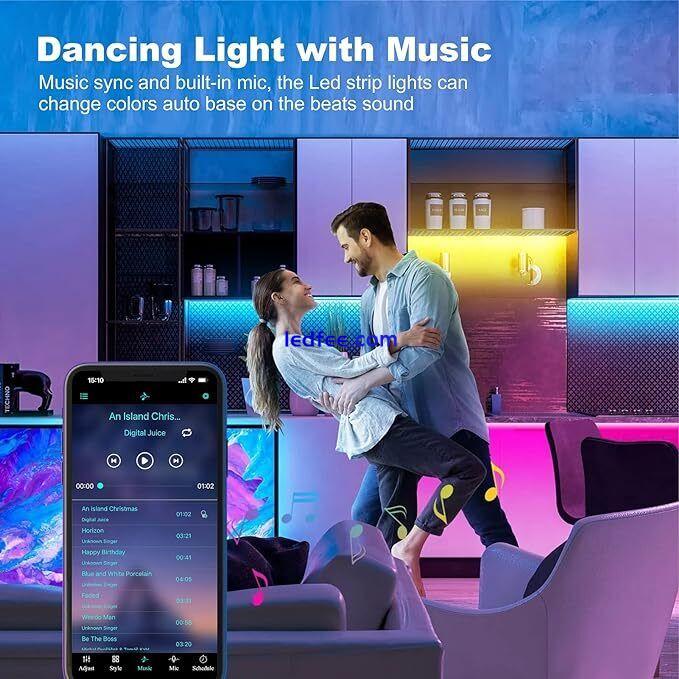 LED Strip Lights 1- 5m RGB 5050 Colour Changing Tape Cabinet Kitchen TV Lighting 3 