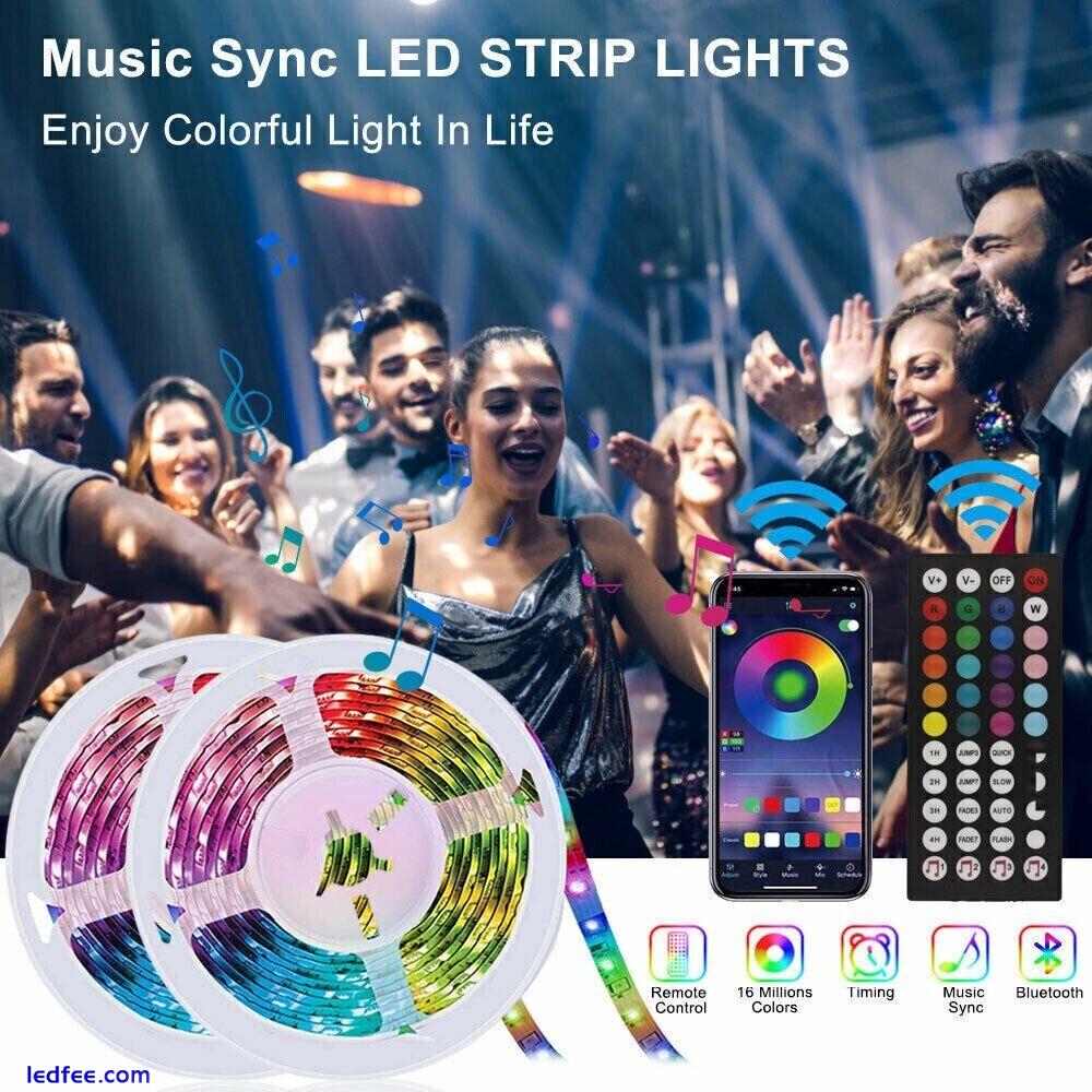 LED Strip 5050 RGB Lights Colour Changing Tape Cabinet Kitchen Lighting UK Plug 0 