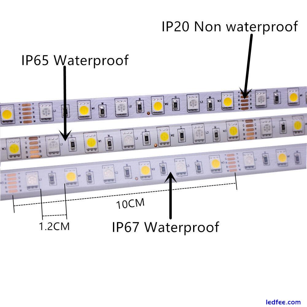 SMD 5050 RGB CCT LED Strip light tape lamp Waterproof DC 12V 24V RGBW RGBWW 5m 2 