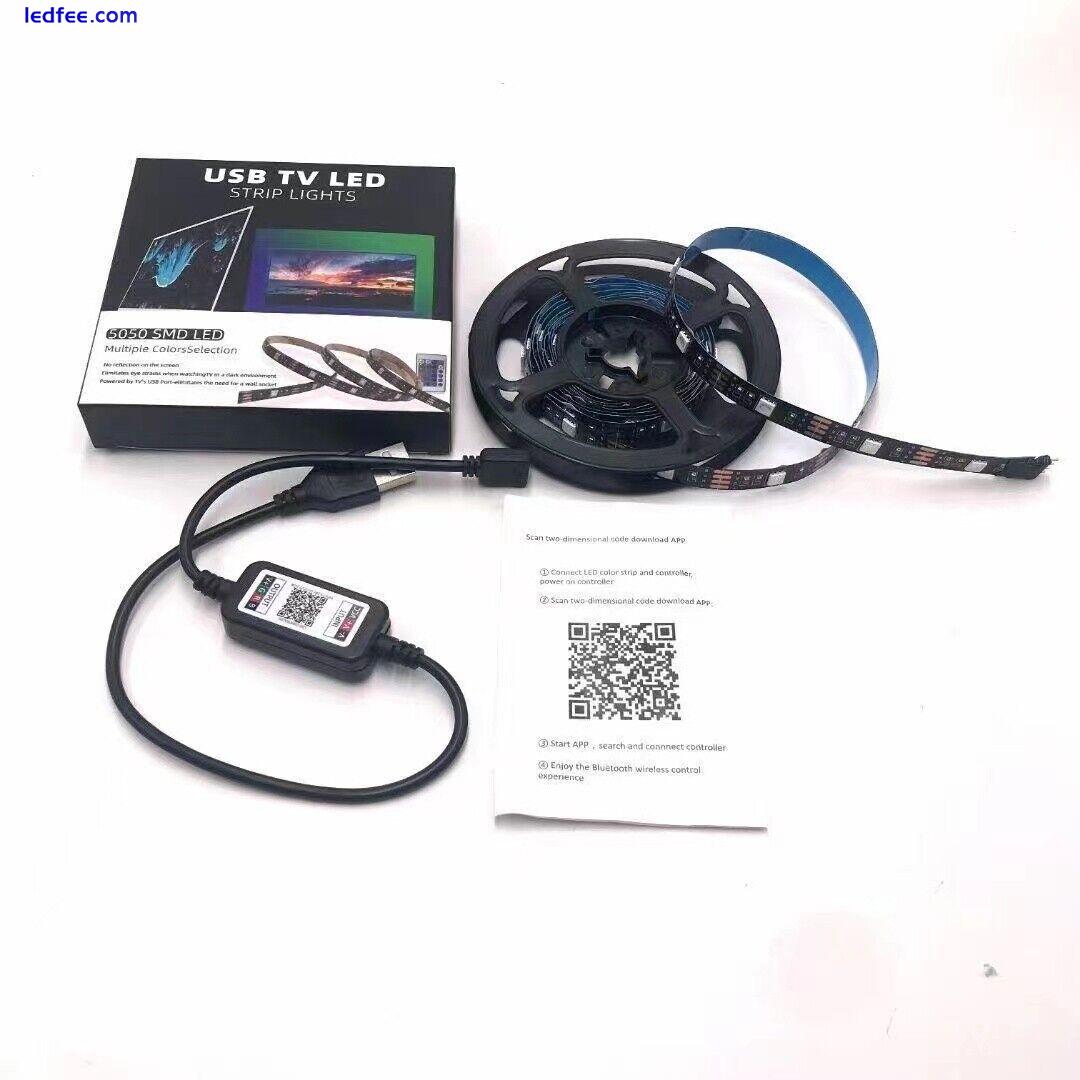 LED Strip Lights USB 5050 RGB 1M-5M Color Light TV Bluetooth Control Lighting UK 4 