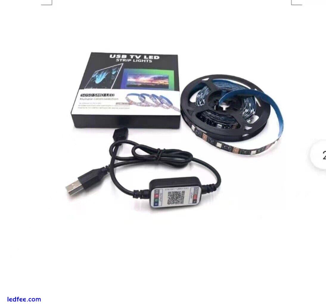 LED Strip Lights USB 5050 RGB 1M-5M Color Light TV Bluetooth Control Lighting UK 1 