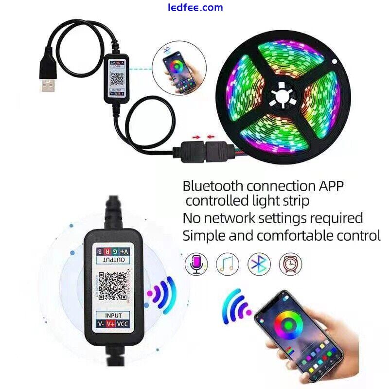 LED Strip Lights USB 5050 RGB 1M-5M Color Light TV Bluetooth Control Lighting UK 3 