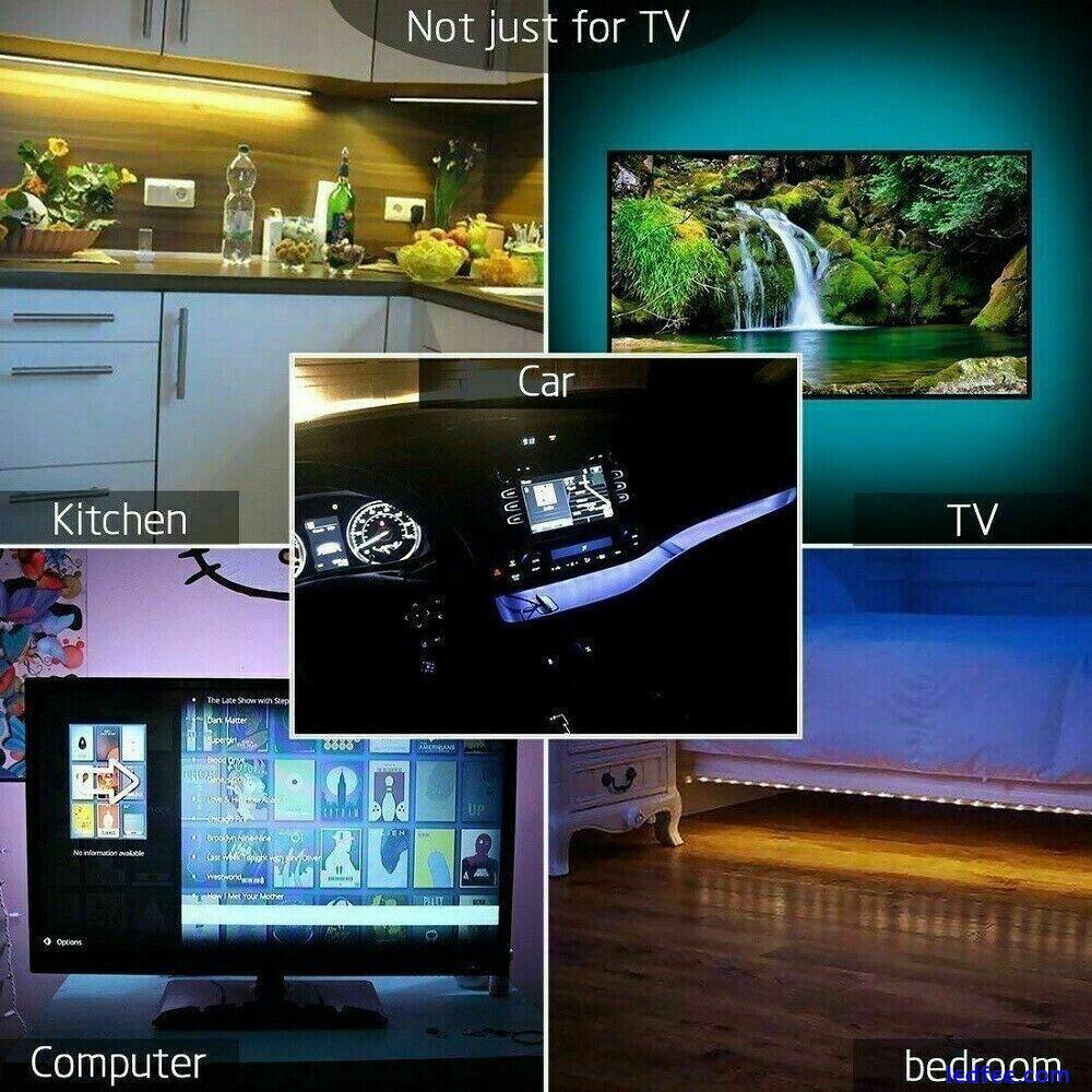 LED Strip Lights 1- 5m RGB 5050 Colour Changing Tape Cabinet Kitchen TV Lighting 5 