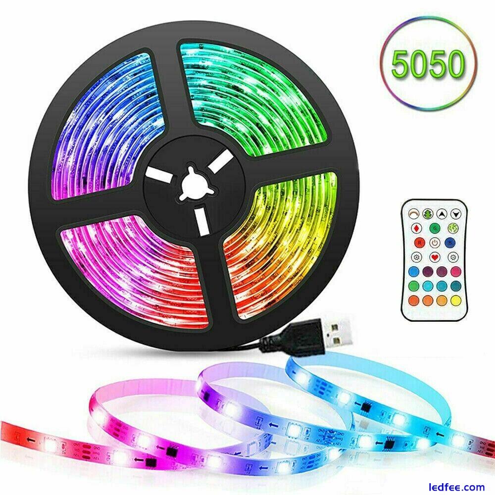 LED Strip Lights 1- 5m RGB 5050 Colour Changing Tape Cabinet Kitchen TV Lighting 1 