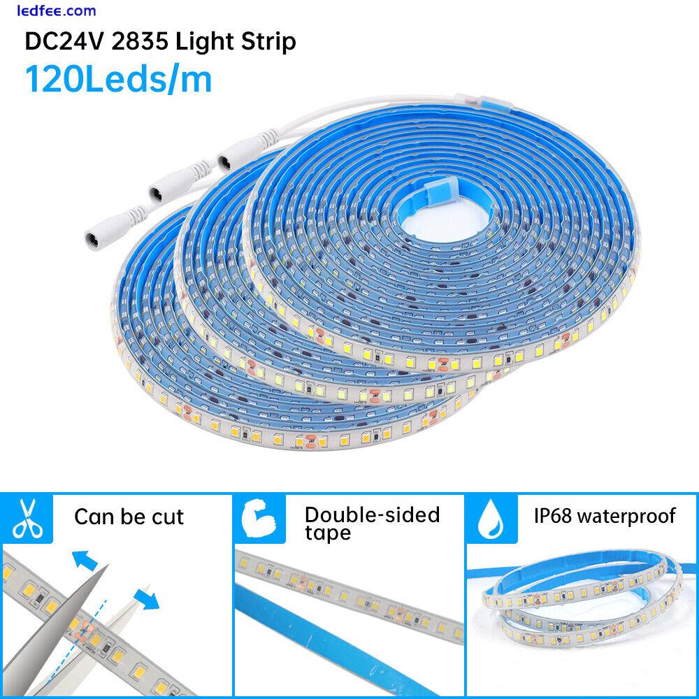 DC 24V LED Strip Lights 2835SMD 120LED/m Rope Tape Waterproof IP68 Self-adhesive 5 