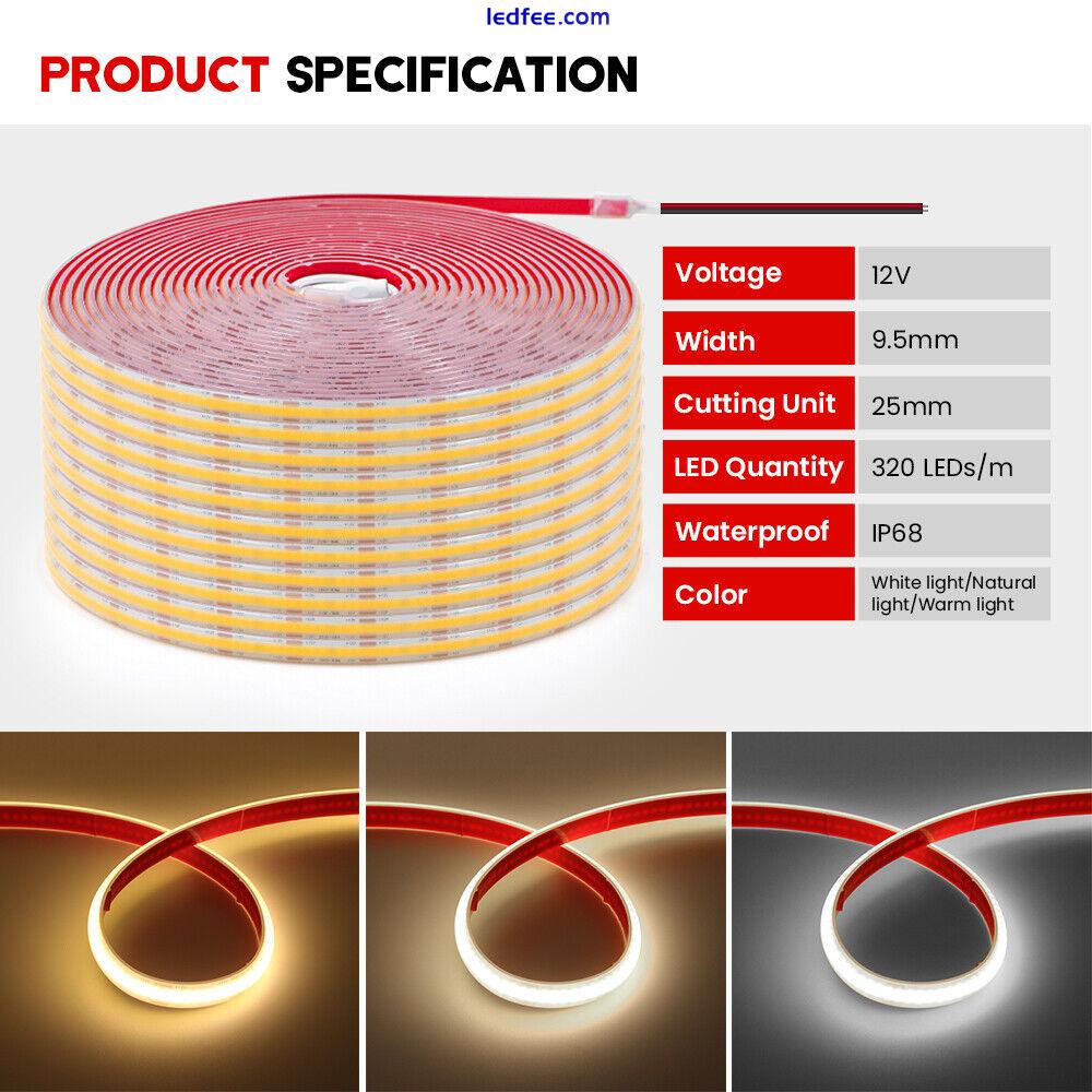 COB LED Strip Light Flexible Waterproof IP68 Tape Lights DIY Lighting 12V 24V 3 