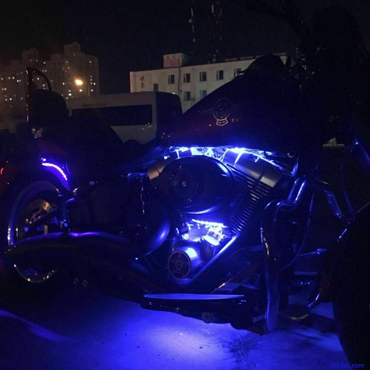 DC 12V Motorcycle LED Strip Lights 30-120cm Underglow Neon Light Multicolor Lamp 5 