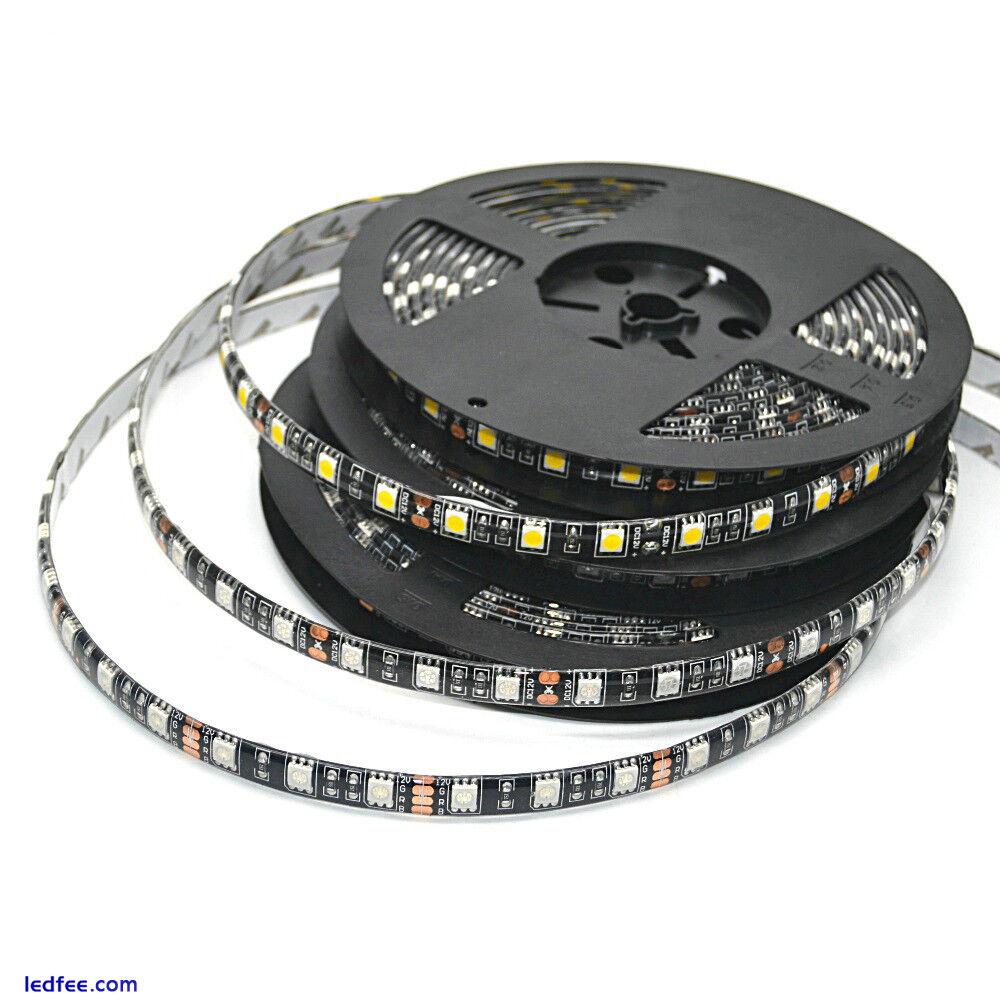 12V LED Strip light 5050 smd Black PCB RGB RGBW RGBWW Flexible tape rope lamp  0 