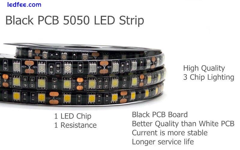 12V LED Strip light 5050 smd Black PCB RGB RGBW RGBWW Flexible tape rope lamp  1 