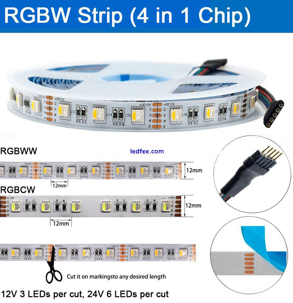 4in1 RGBW RGBWW 5050 Led Strip Light 60/84/120Led/m Flexible Tape lamp DC12V 24V 3 