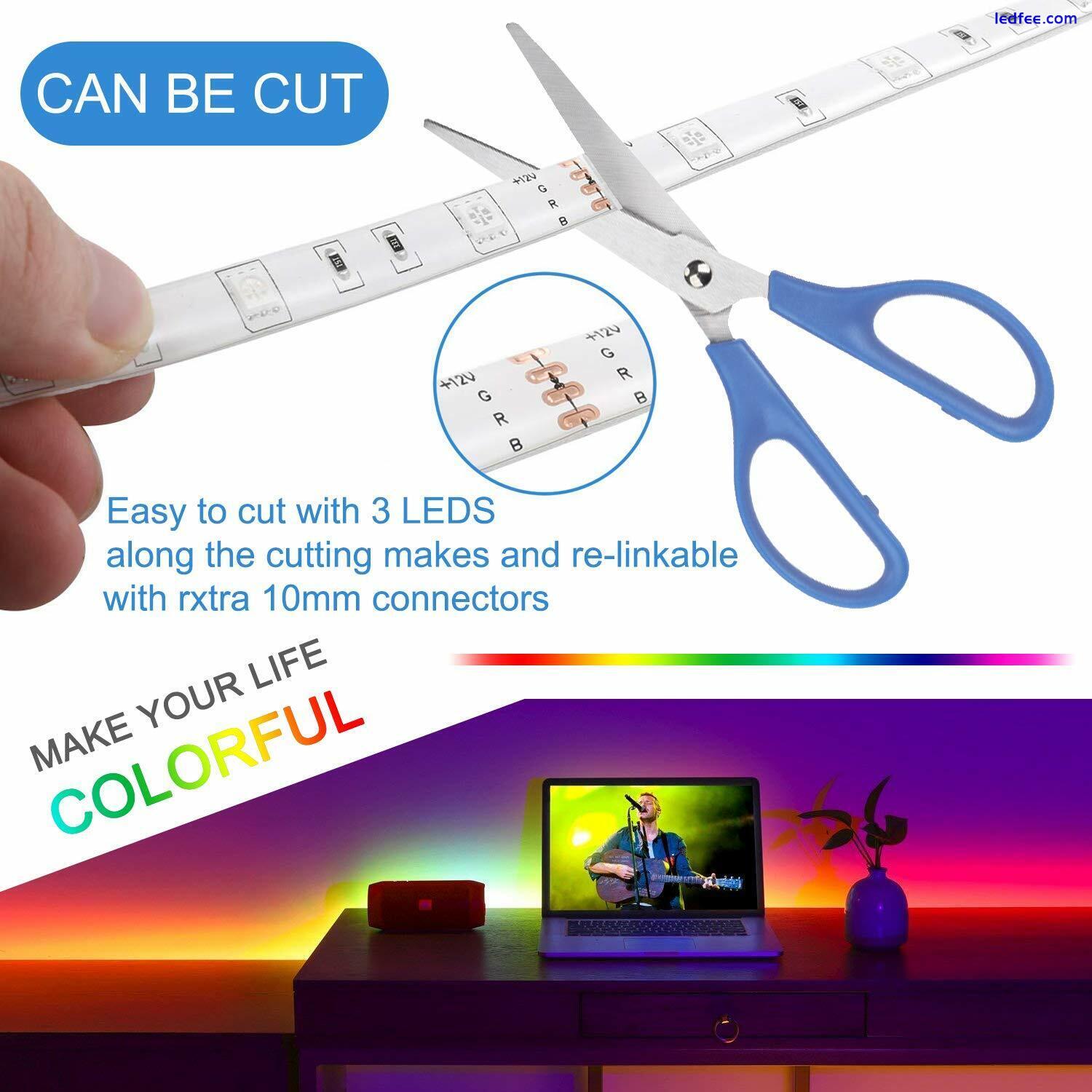 5050 RGB LED STRIP LIGHTS COLOR CHANGING TAPE UNDER CABINET LIGHTING WATERPROOF 0 