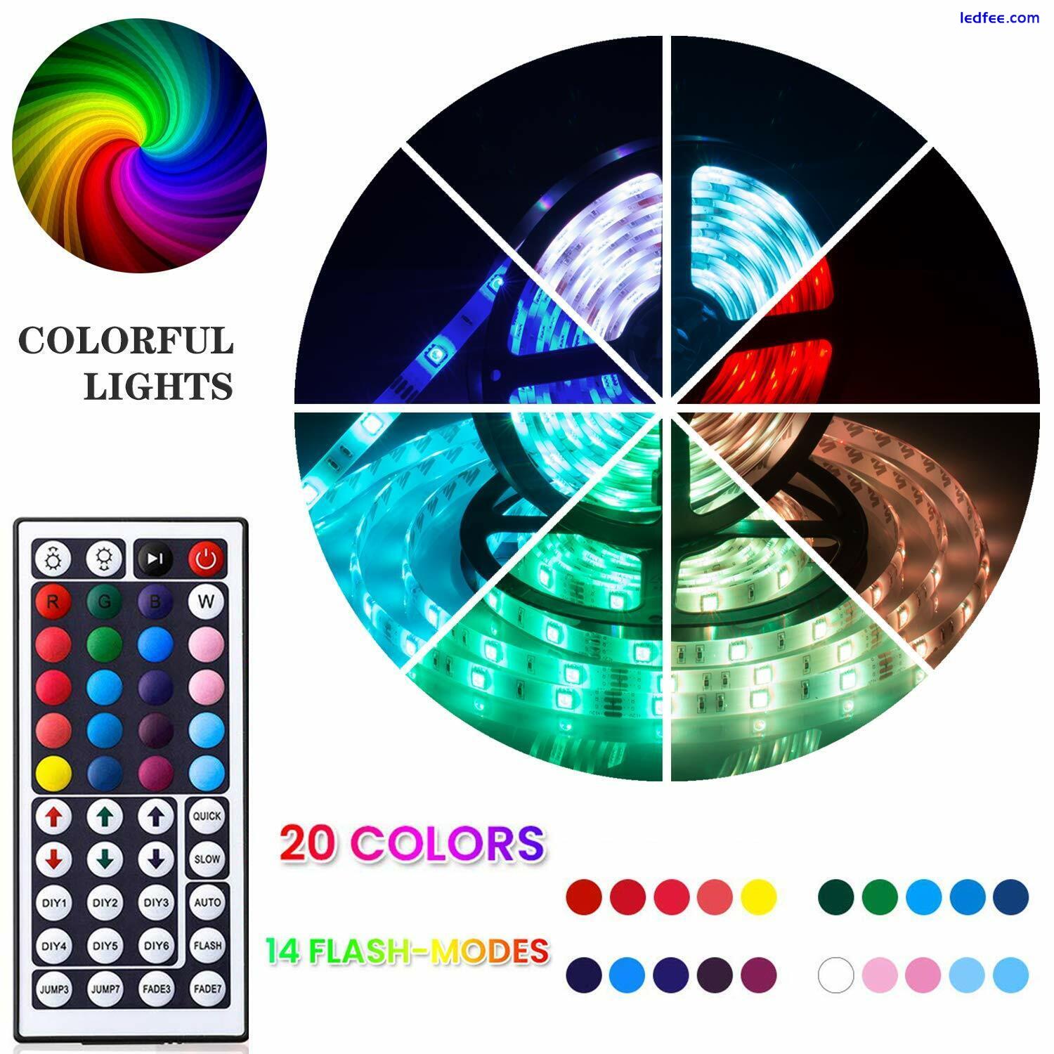 5050 RGB LED STRIP LIGHTS COLOR CHANGING TAPE UNDER CABINET LIGHTING WATERPROOF 2 