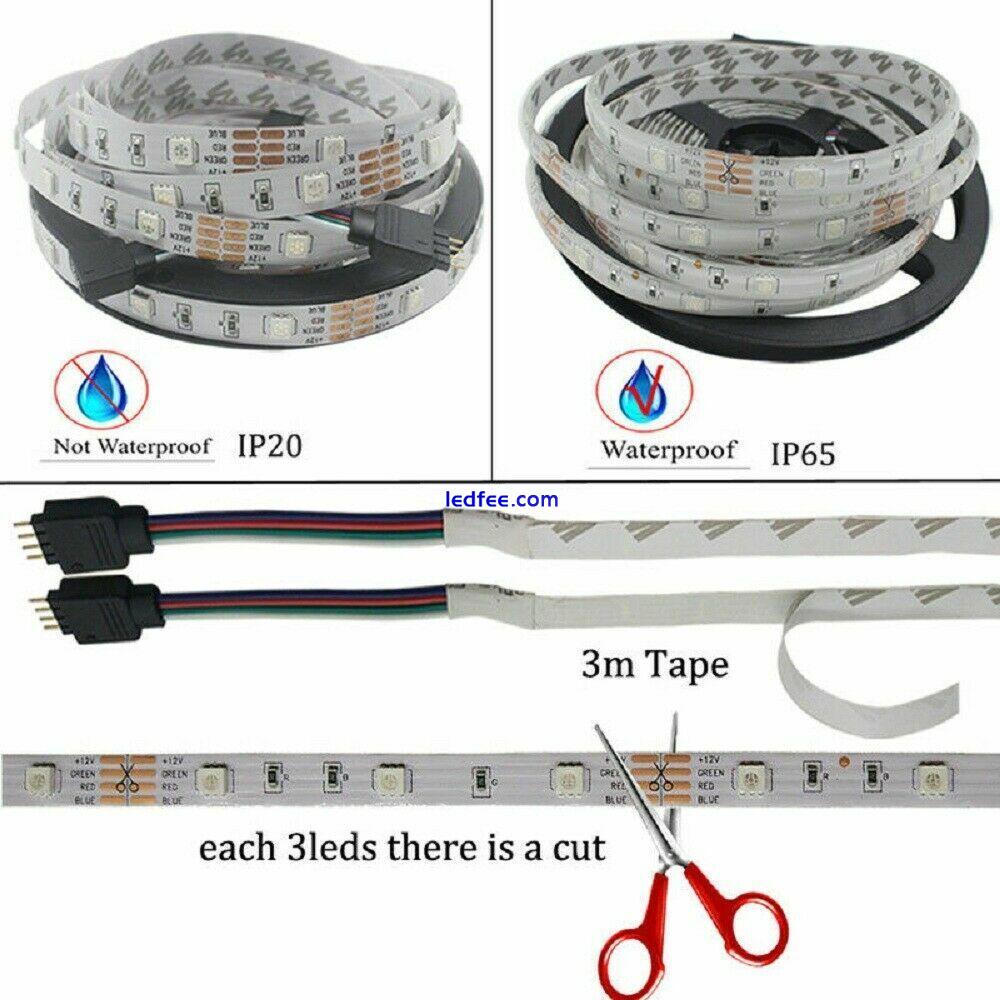 5050 RGB LED STRIP LIGHTS COLOR CHANGING TAPE UNDER CABINET LIGHTING WATERPROOF 5 