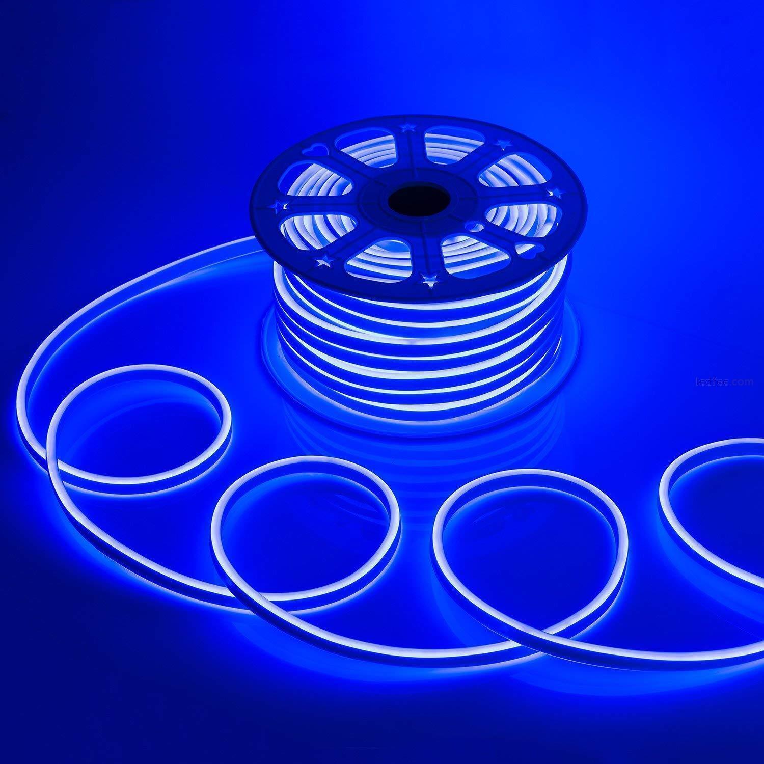 220V Neon LED Strip Rope Light Waterproof Outdoor Lighting UK Plug Double Sided 2 