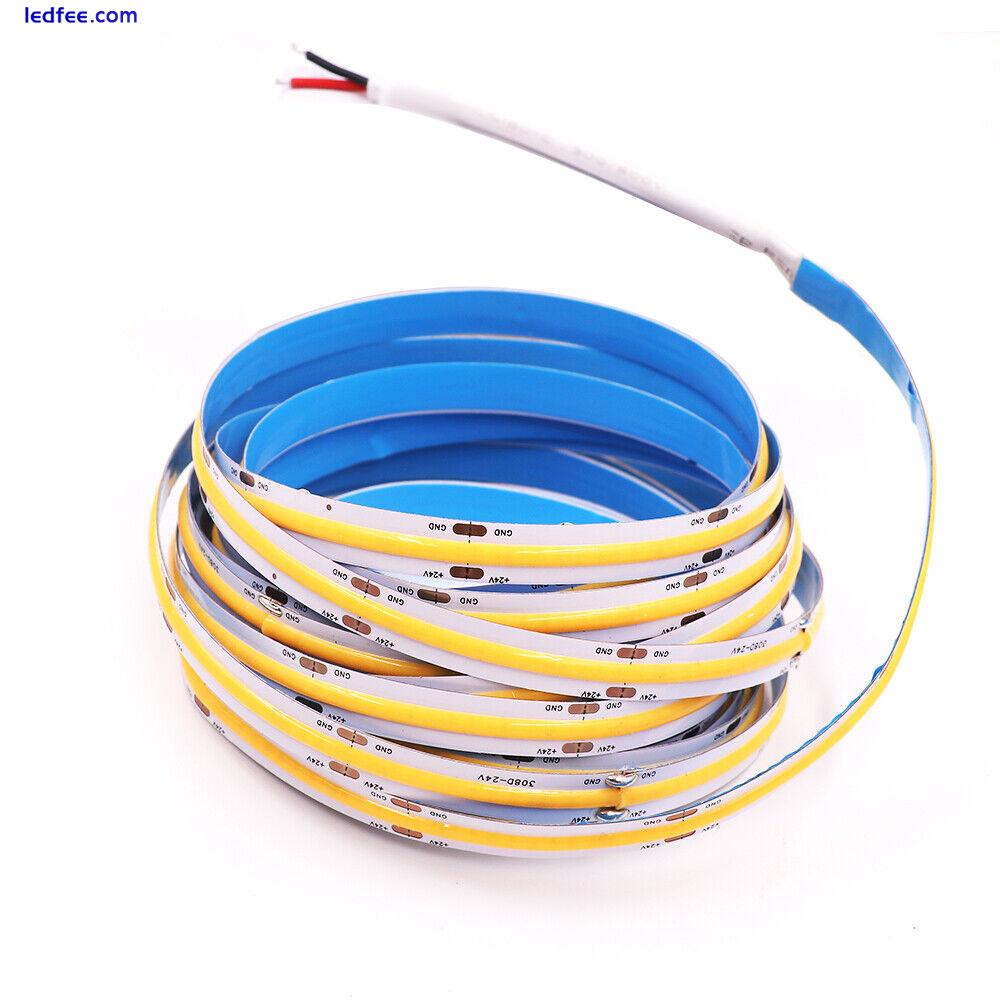 12V 24V COB LED Strip Light Flexible Tape Lights Home DIY Lighting White Warm 5 