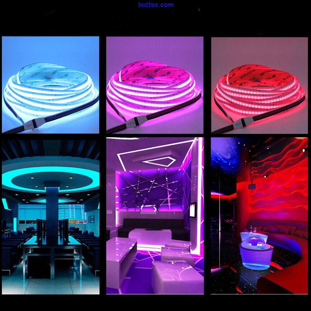 High Density Flexible rgb COB LED Strip Lights Tape Rope Cabinet Kitchen Light 5 