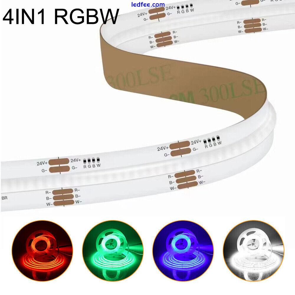 High Density RGB+CCT rgbw rgb cct Cob Led Strip Light Flexible Linear Dimmable 4 