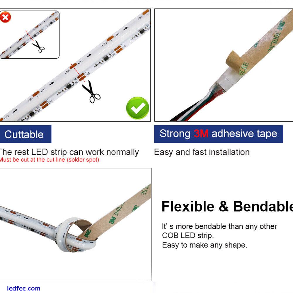 Dream Color ARGB Addressable COB LED Strip Light ws2811 RGB IC Digital tape lamp 4 