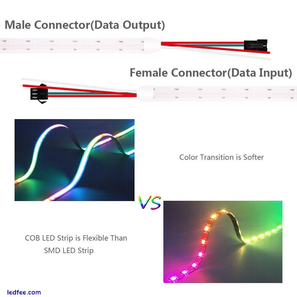 Dream Color ARGB Addressable COB LED Strip Light ws2811 RGB IC Digital tape lamp 5 