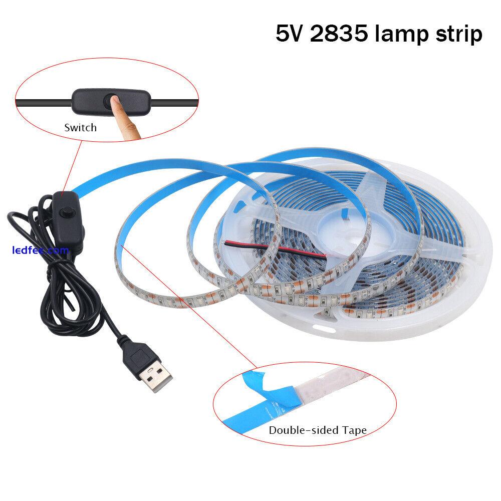 TV Backlight LED Strip Lights USB 60LEDs/m Tape Rope Bedroom Kitchen Lighting 5V 4 