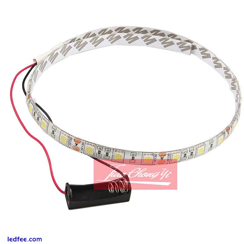 Battery Powered LED Strip 5050 SMD 50CM White Waterproof Flexible LED Strip 0 