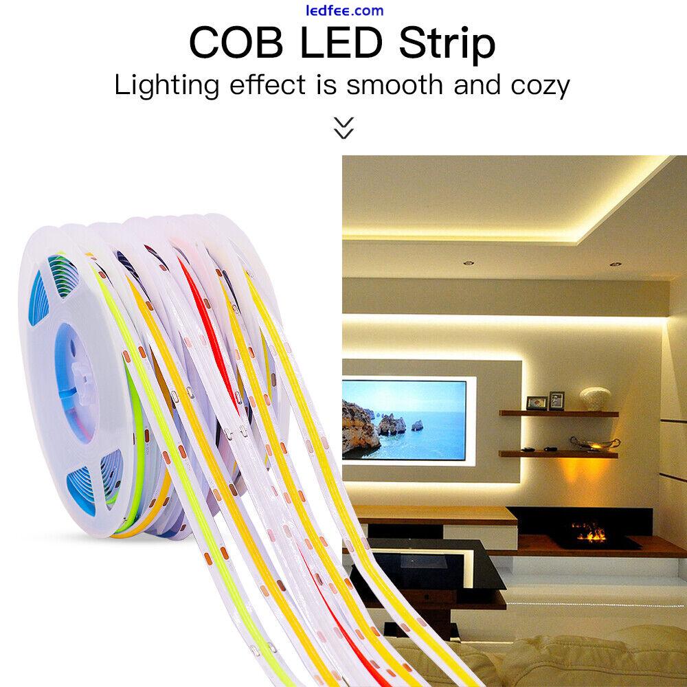 High Density COB LED Strip Lights 5V Tape Cabinet Kitchen Light Rope Flexible 5 