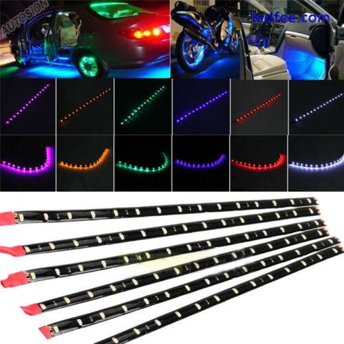 2/6PCS Waterproof DC 12V Motor LED Strip Underbody Lights For Car / Motorcycle 1 