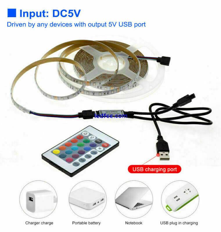 DC5V USB 2835 LED Strip Light 1M 2M  3M Red blue  Warm White  RGB 2835 TV light 5 