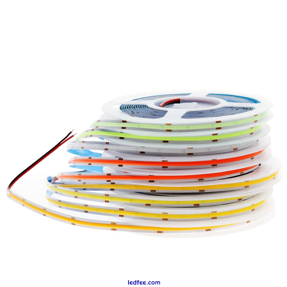 FOB COB LED Strip 12V 24V Flexible High Bright Led Tape Light Bar Blue White Red 1 