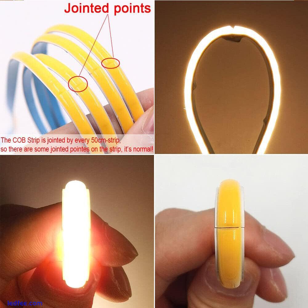 Ultra thin 2.7mm COB LED Strip Light Flexible Tape Lights Home DIY Lighting LAMP 4 