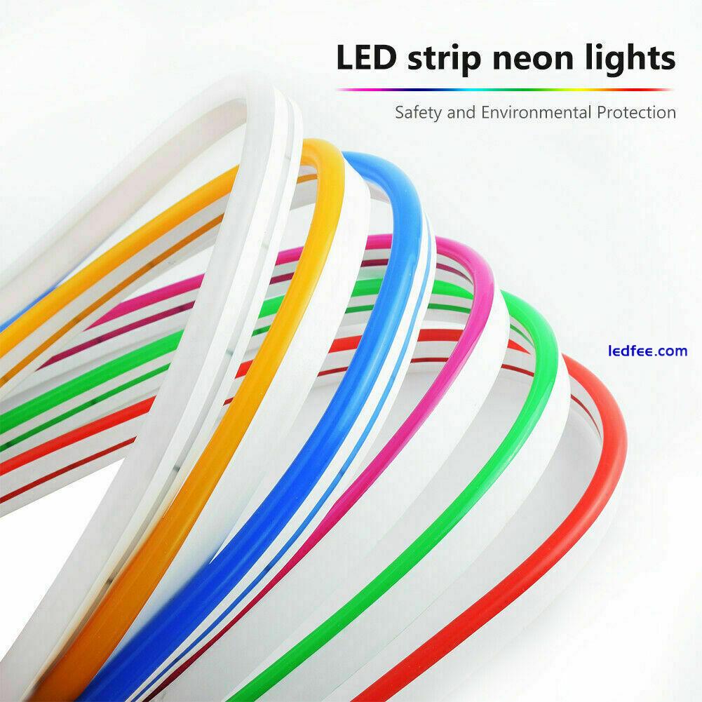 12V SMD 2835 Flexible LED Strip Waterproof Neon Lights Silicone Tube 1m-5m Lamp 0 