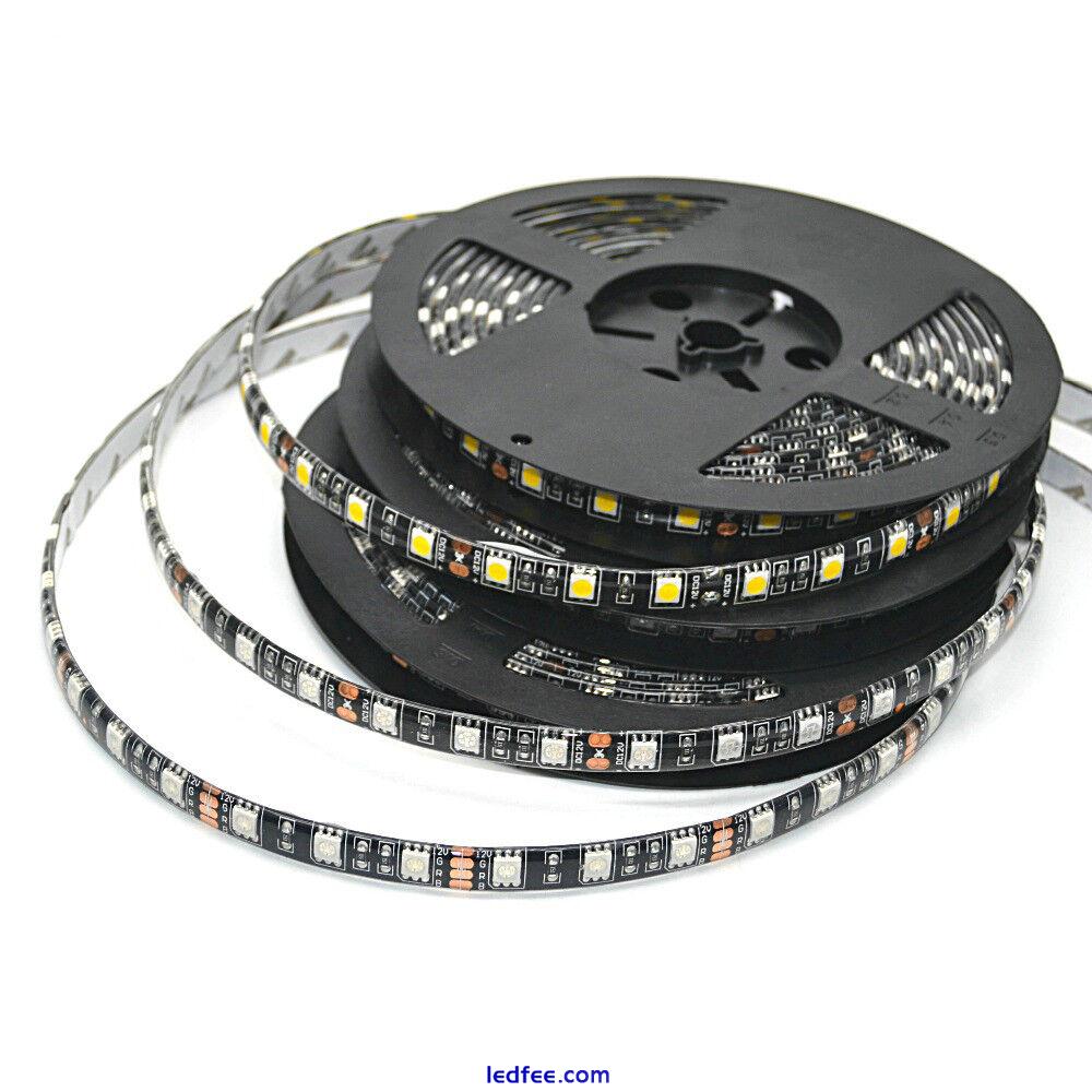 12V LED Strip light 5050 Black PCB Flexible 60LEDs/m RGB RGBW RGBWW 1/2/3/4/5m 0 