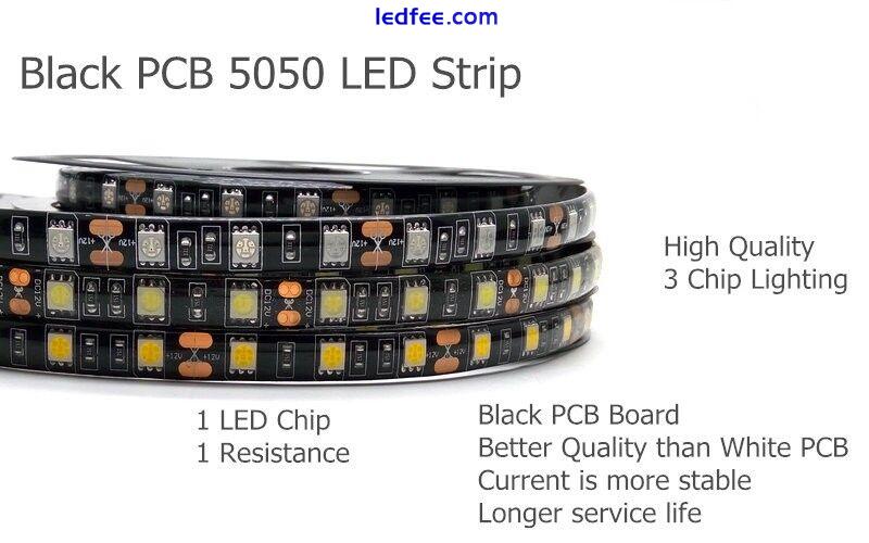 12V LED Strip light 5050 Black PCB Flexible 60LEDs/m RGB RGBW RGBWW 1/2/3/4/5m 1 