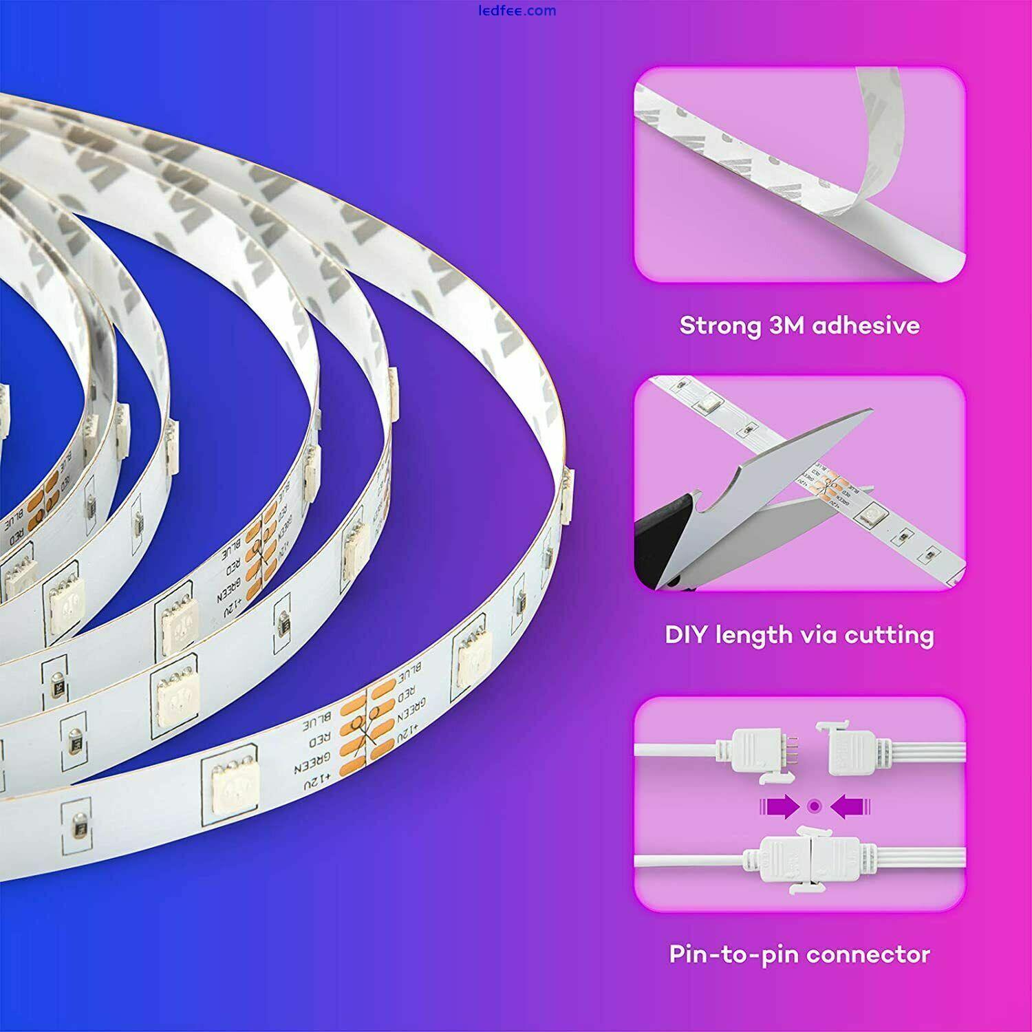 5-30M LED Strip 5050 RGB Lights Colour Changing Tape Cabinet Kitchen Lighting UK 2 