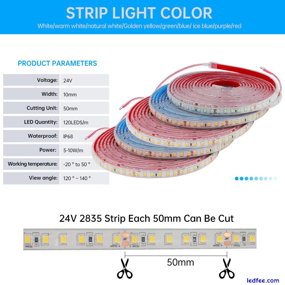 24V LED Strip Lights Waterproof IP68 Tape Rope Self Adhesive Outdoor Lighting UK 5 