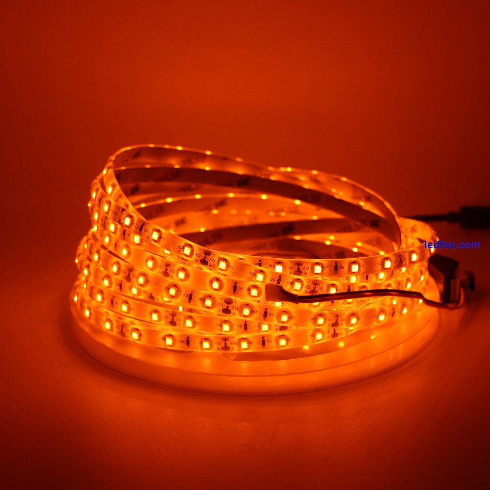 LED Flexible Strip Light 5050 SMD reel Orange 5M Waterproof string tape lamp 12V 0 