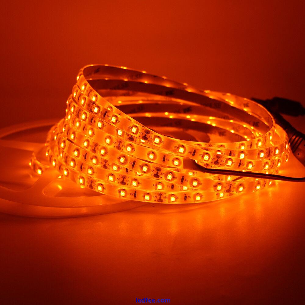 LED Flexible Strip Light 5050 SMD reel Orange 5M Waterproof string tape lamp 12V 2 