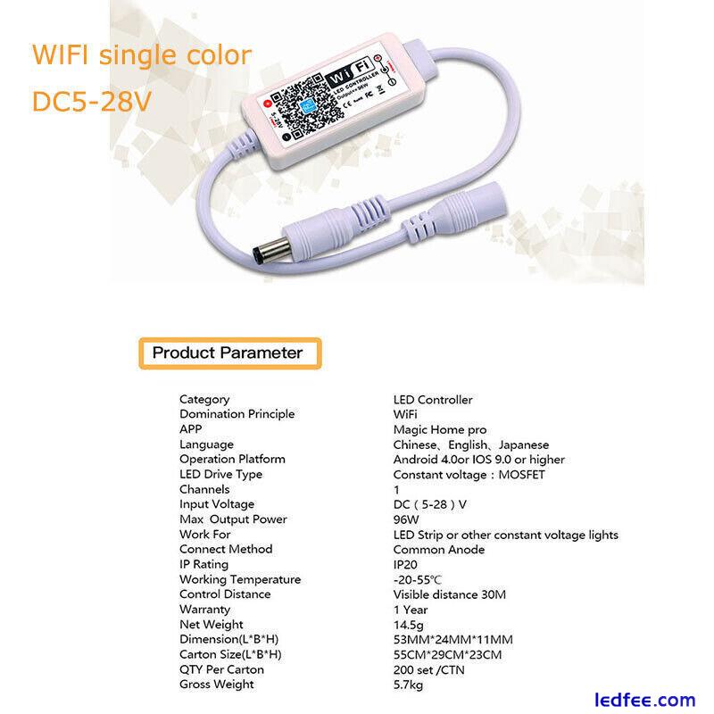 Magic Home WIFI LED remote Controller RGBW RGB RGB+CCT 5050 COB led strip light 4 