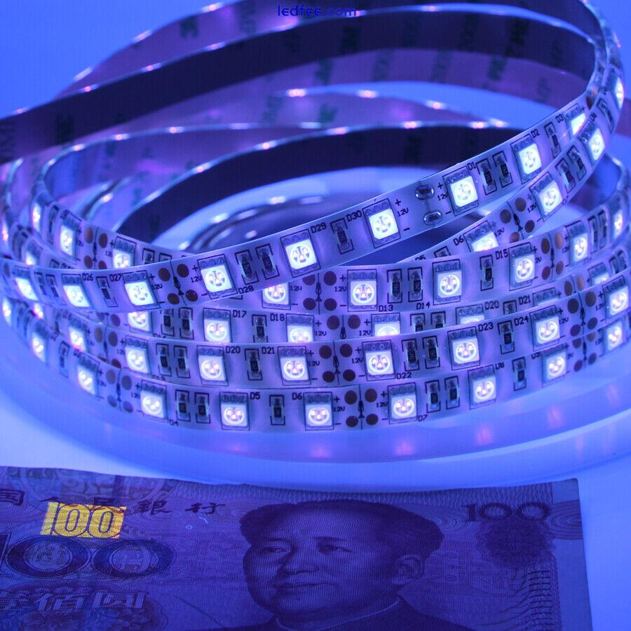 5m UV LED Flexible Strip 5050 SMD 395-405nm black light lamp RF remote DC power 3 