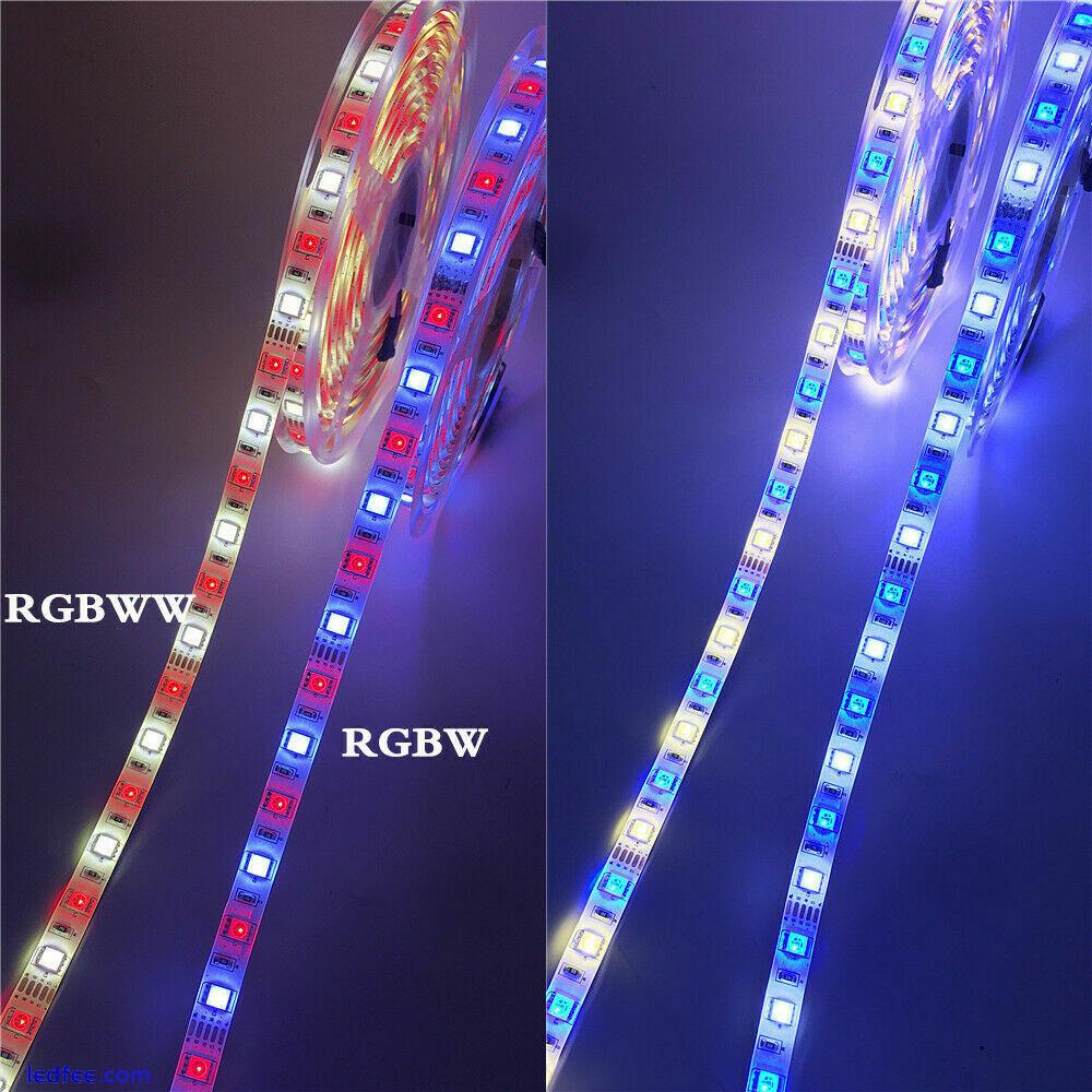1/5m SMD 5050 LED Flexible Tape Strip Light DC12V 60leds / m RGB CCT RGBW RGBWW 4 