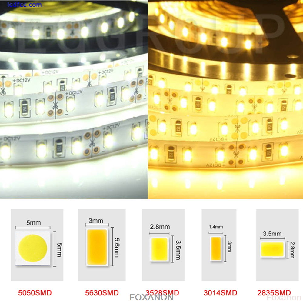 5M SMD 2835/3014/5050/5054/5630 LED Strip Lights 600 LEDs Diode Ribbon Tape Lamp 1 