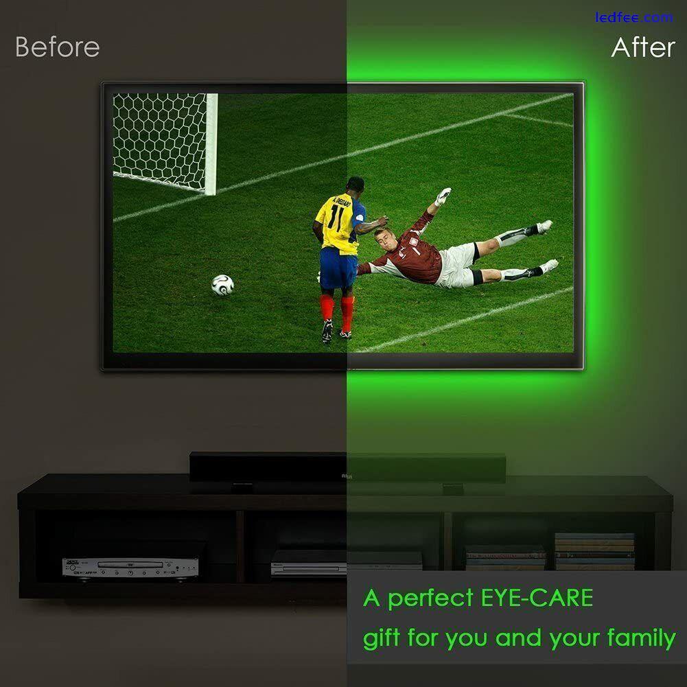 1-5M LED Strip Lights RGB Colour Changing Tape Cabinet Kitchen USB TV Lighting 2 