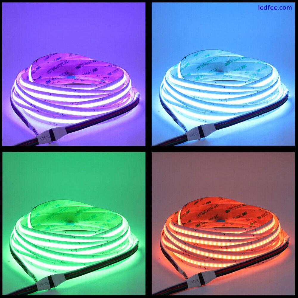 RGB CCT RGBW COB LED Strip Lights for Room Decor Flexible Cabinet Kitchen 1-5m 3 